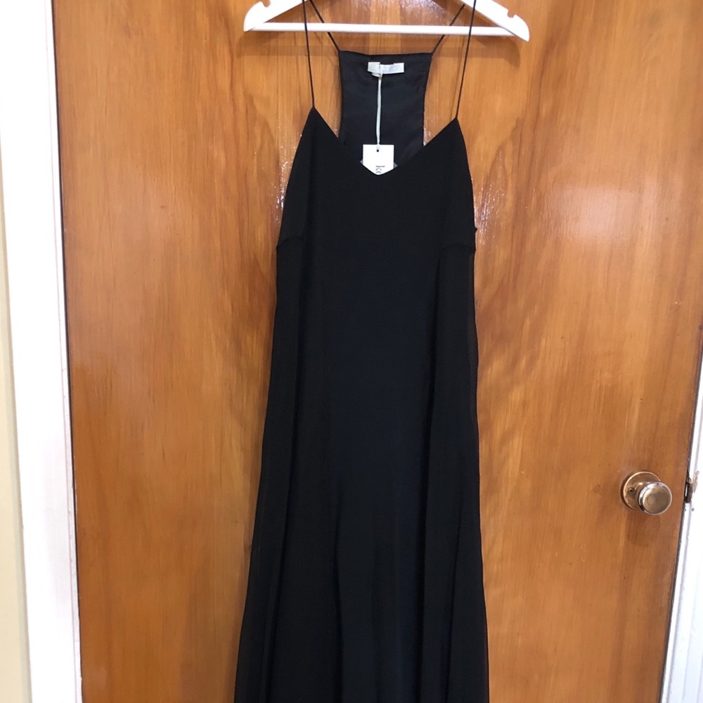 Black PURE-SILK Maxi Dress KORARAE Racer-Back